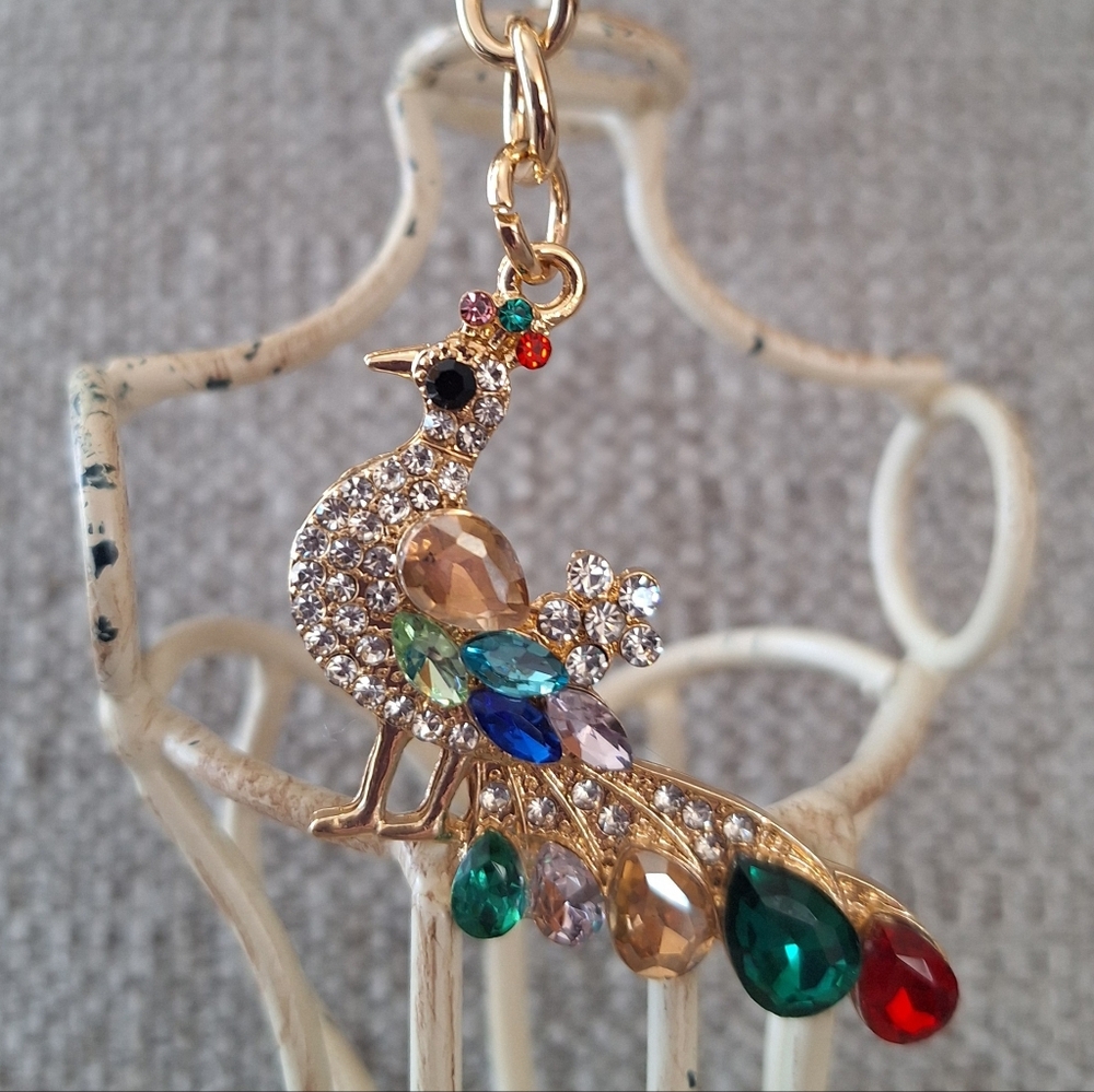 Peacock Purse Charm Keychain